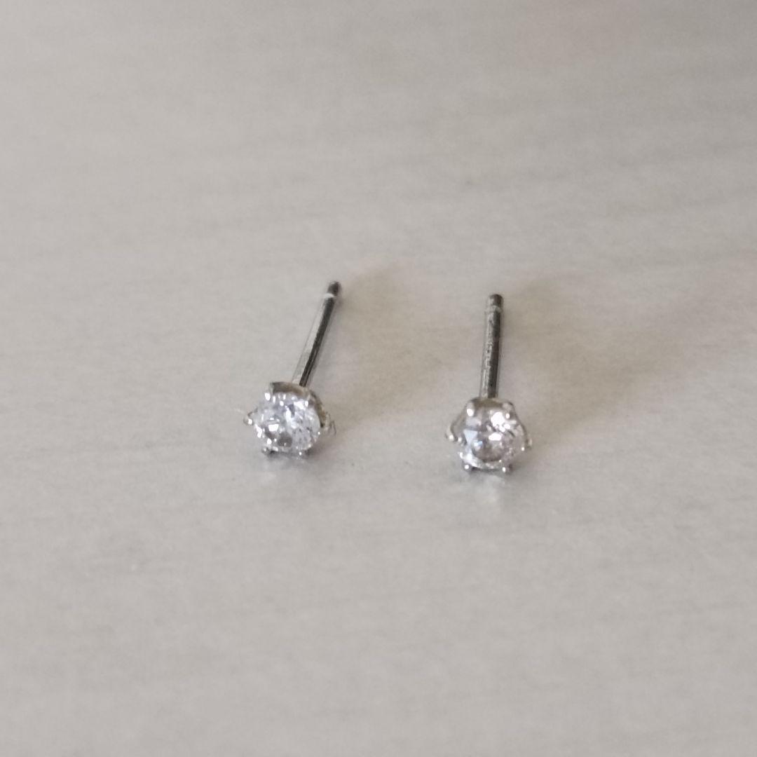 ジュエリーツツミ プラチナ ダイヤモンド ピアス pt900 計0.1ct