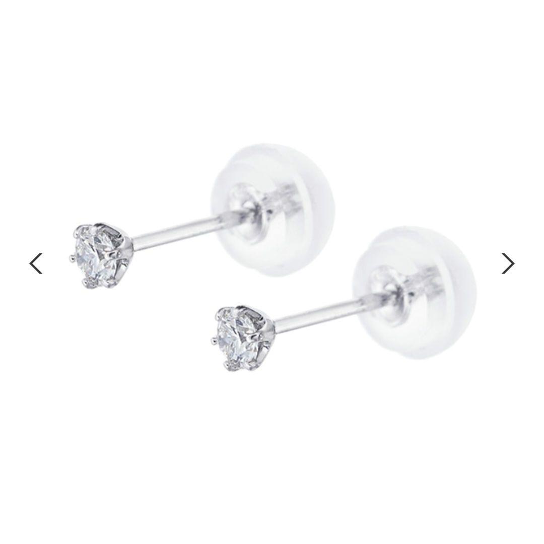 ジュエリーツツミ プラチナ ダイヤモンド ピアス pt900 計0.1ct