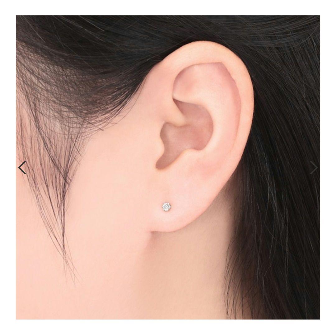 ジュエリーツツミ プラチナ ダイヤモンド ピアス pt900 計0.1ct