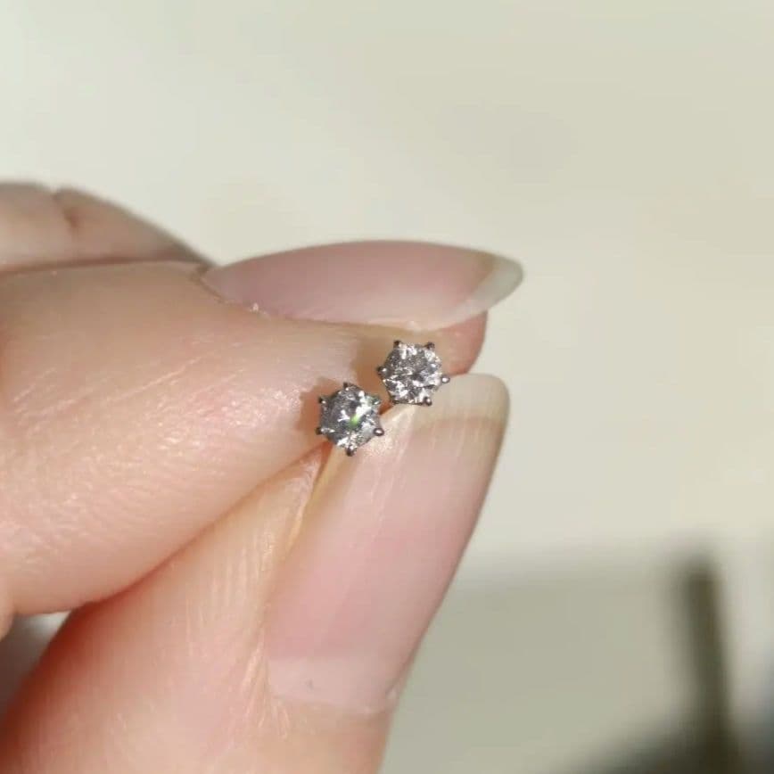 ジュエリーツツミ プラチナ ダイヤモンド ピアス pt900 計0.1ct