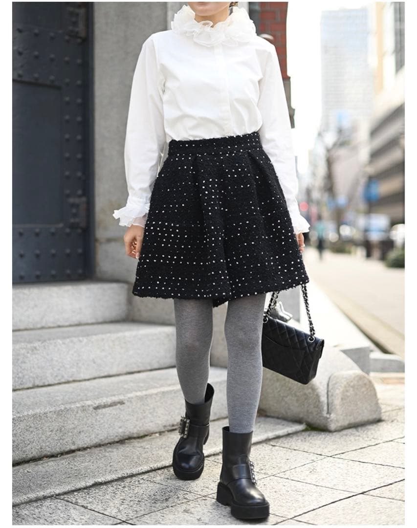 【限定タイムセール】TREFLE +1 トレフル ドットツイードタックショーパン