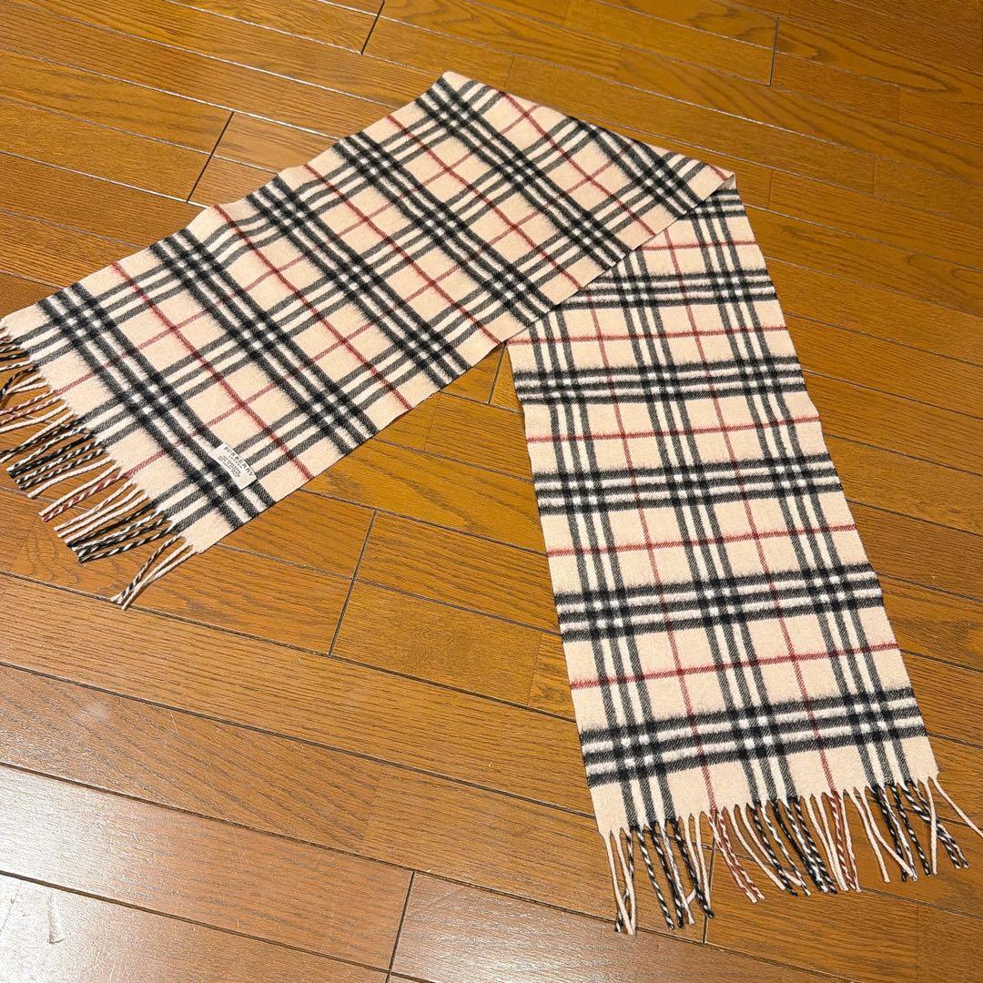 バーバリーロンドン　マフラー　カシミヤ　ベージュ