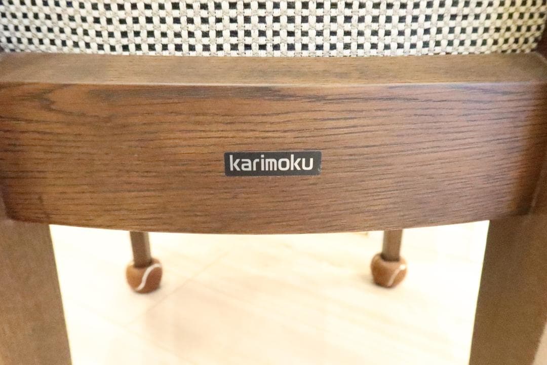 カリモク ダイニングチェアー肘付 フランシス CT7800CK ブラウン色 美品