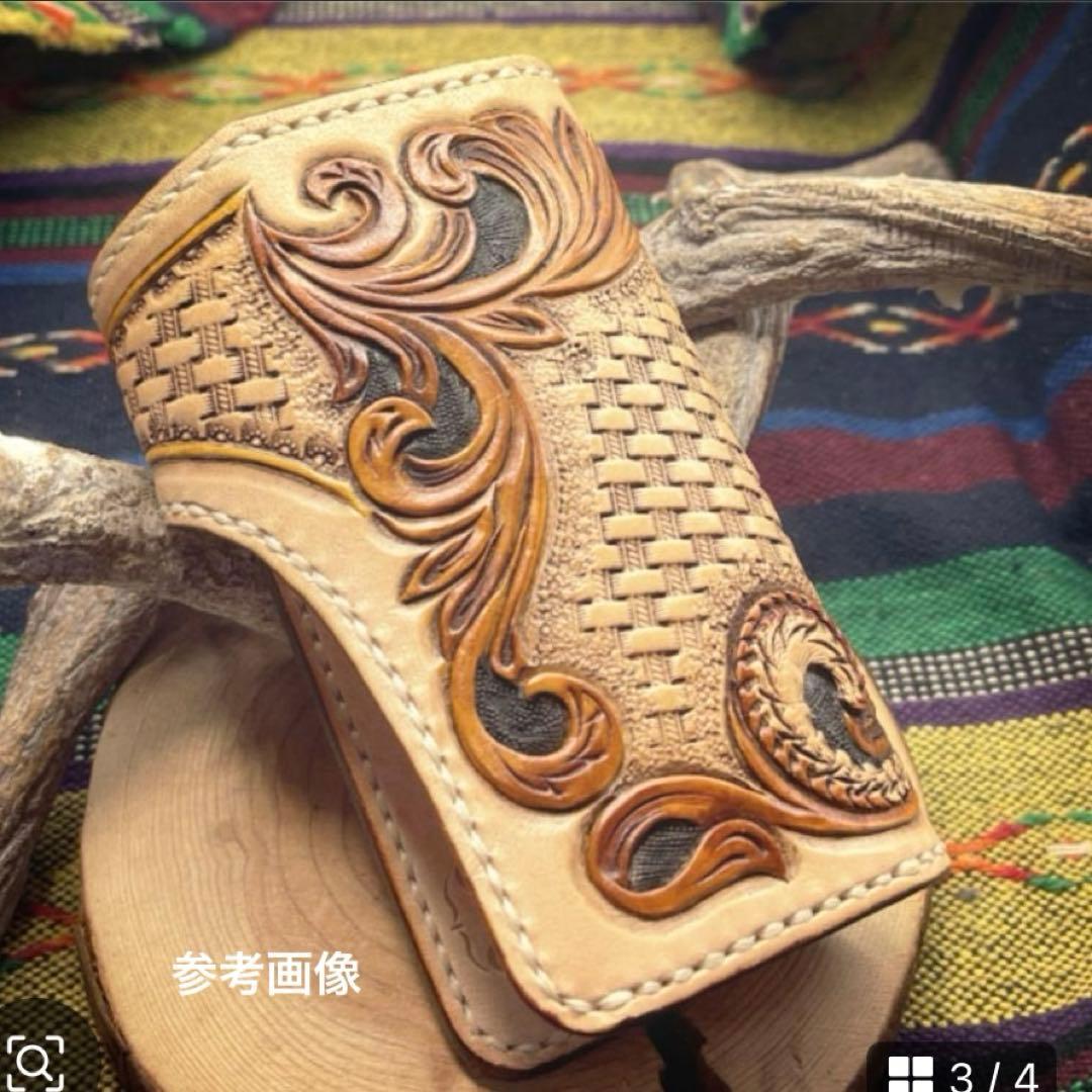 MARIKURI様オーダー　レザーカービング キーケース