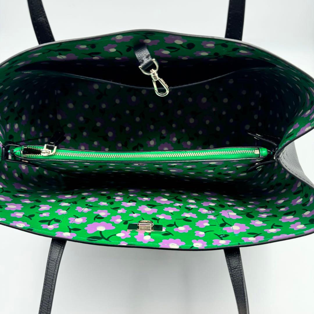 美品✨kate spade トートバッグ　ブラック　オールレザー　A4収納可能