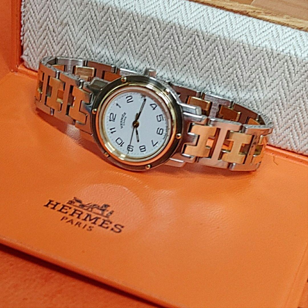 エルメス時計/極極極美品CL3.24/新品電池新品仕上げ正常稼働品/レディース