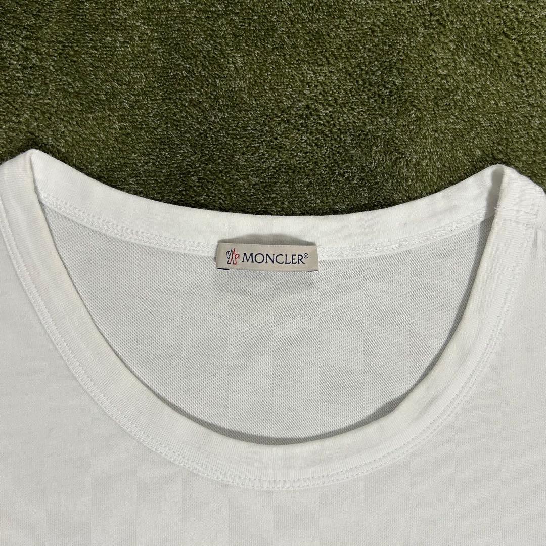 【良品】MONCLER モンクレール ロゴ 半袖 Tシャツ ホワイト 3XL
