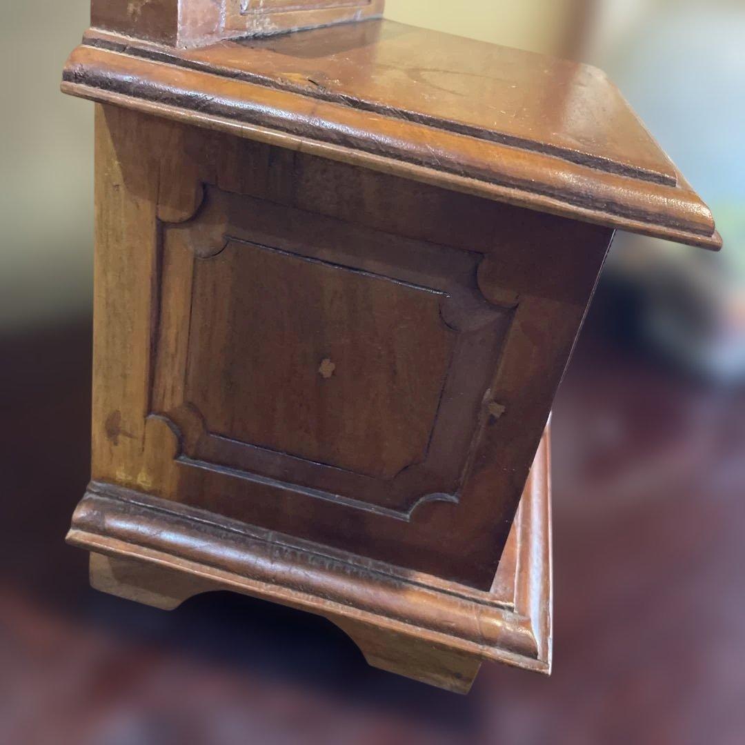 木製　ミラー付きミニチェスト　アンティーク　アクセサリー収納　ドレッサー　鏡台