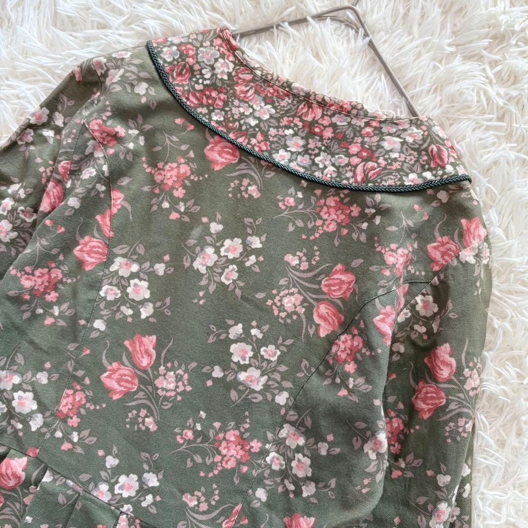 Laura Ashley 花柄ロングワンピース　ヴィンテージ　グリーン