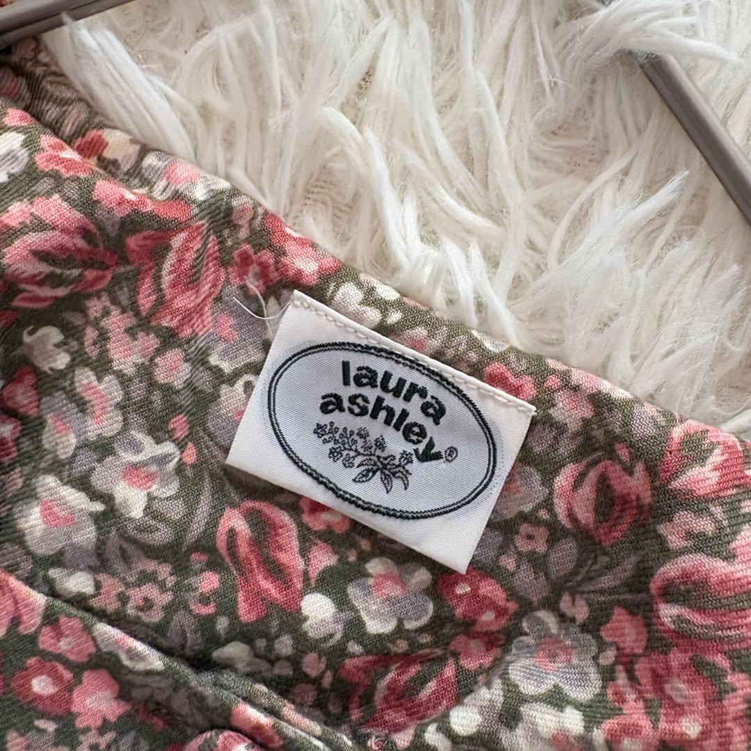 Laura Ashley 花柄ロングワンピース　ヴィンテージ　グリーン