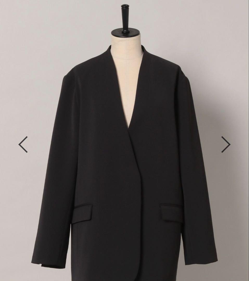 ノーカラージャケット ブラック