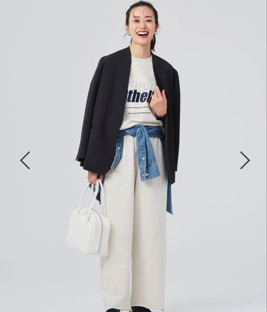 ノーカラージャケット ブラック