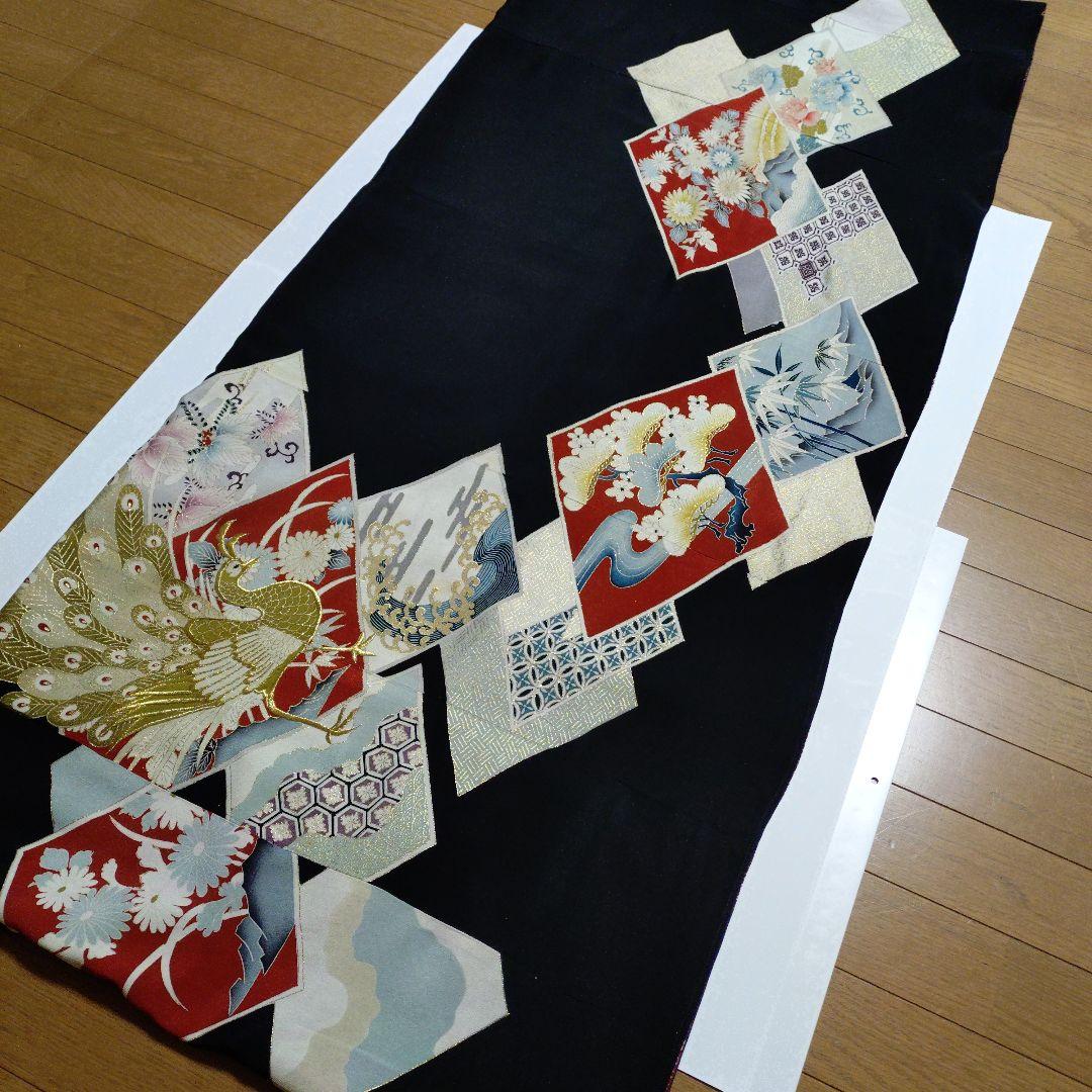 モ*ミ様 【着物リメイク】大判モモンガコート　リバーシブル　3way 　和洋　黒