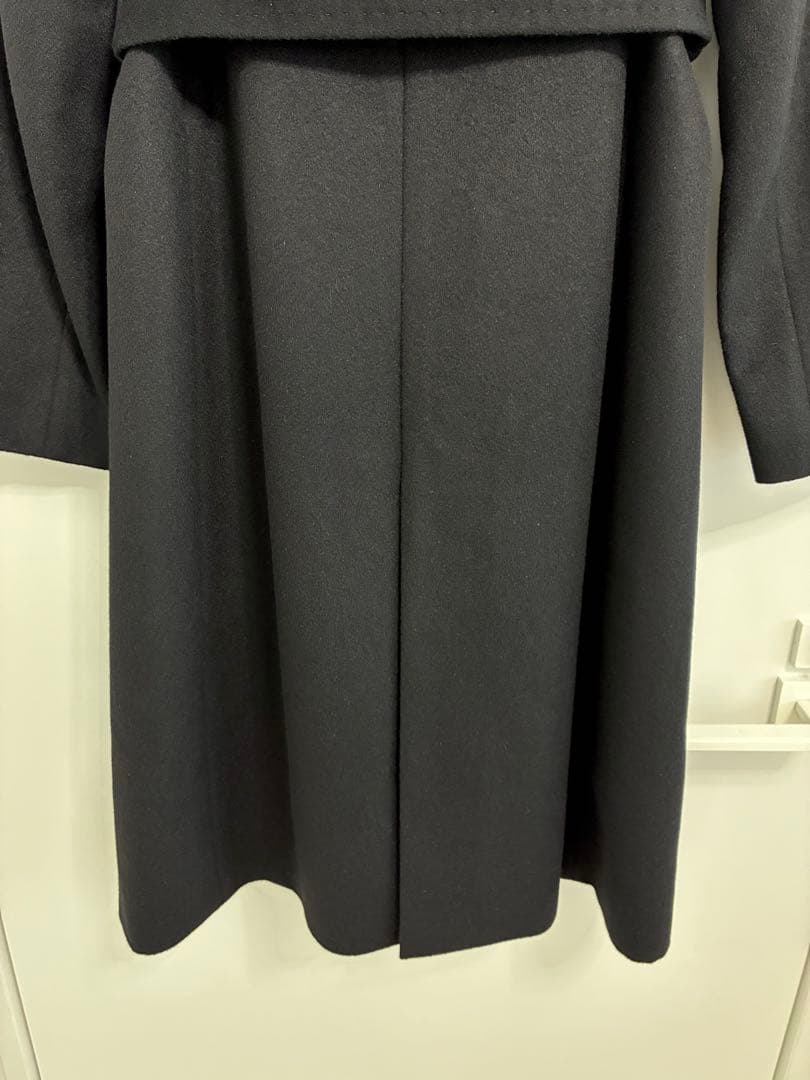 極美品9号イネド INED カシミヤ100%ラップコート 黒 冠婚葬祭フォーマル