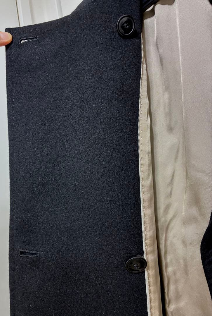 極美品9号イネド INED カシミヤ100%ラップコート 黒 冠婚葬祭フォーマル