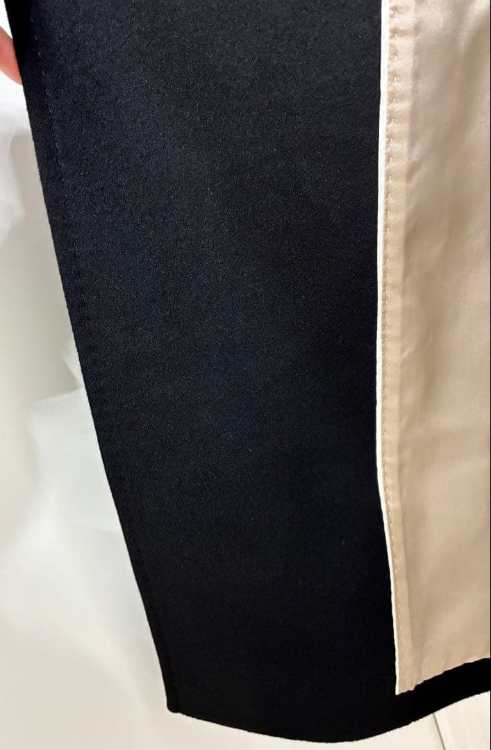 極美品9号イネド INED カシミヤ100%ラップコート 黒 冠婚葬祭フォーマル