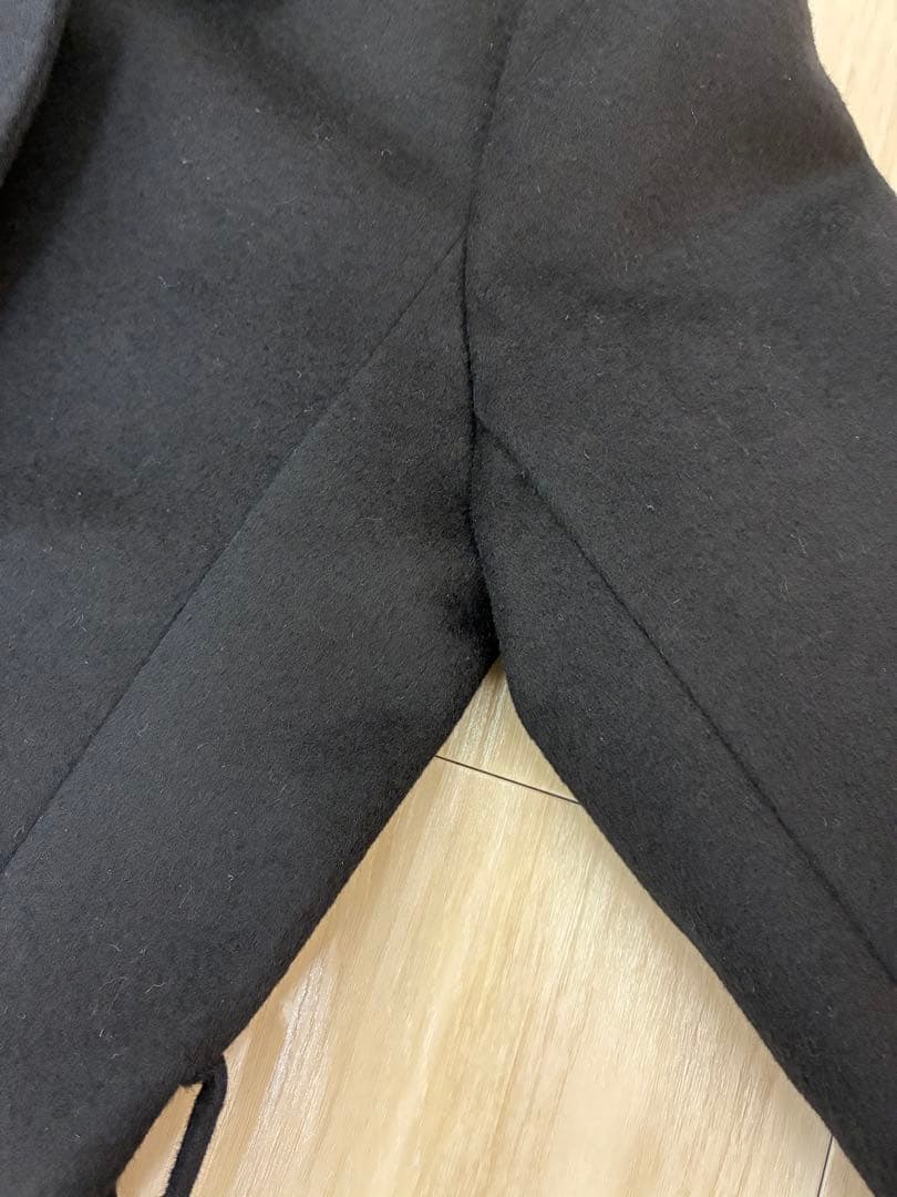 極美品9号イネド INED カシミヤ100%ラップコート 黒 冠婚葬祭フォーマル