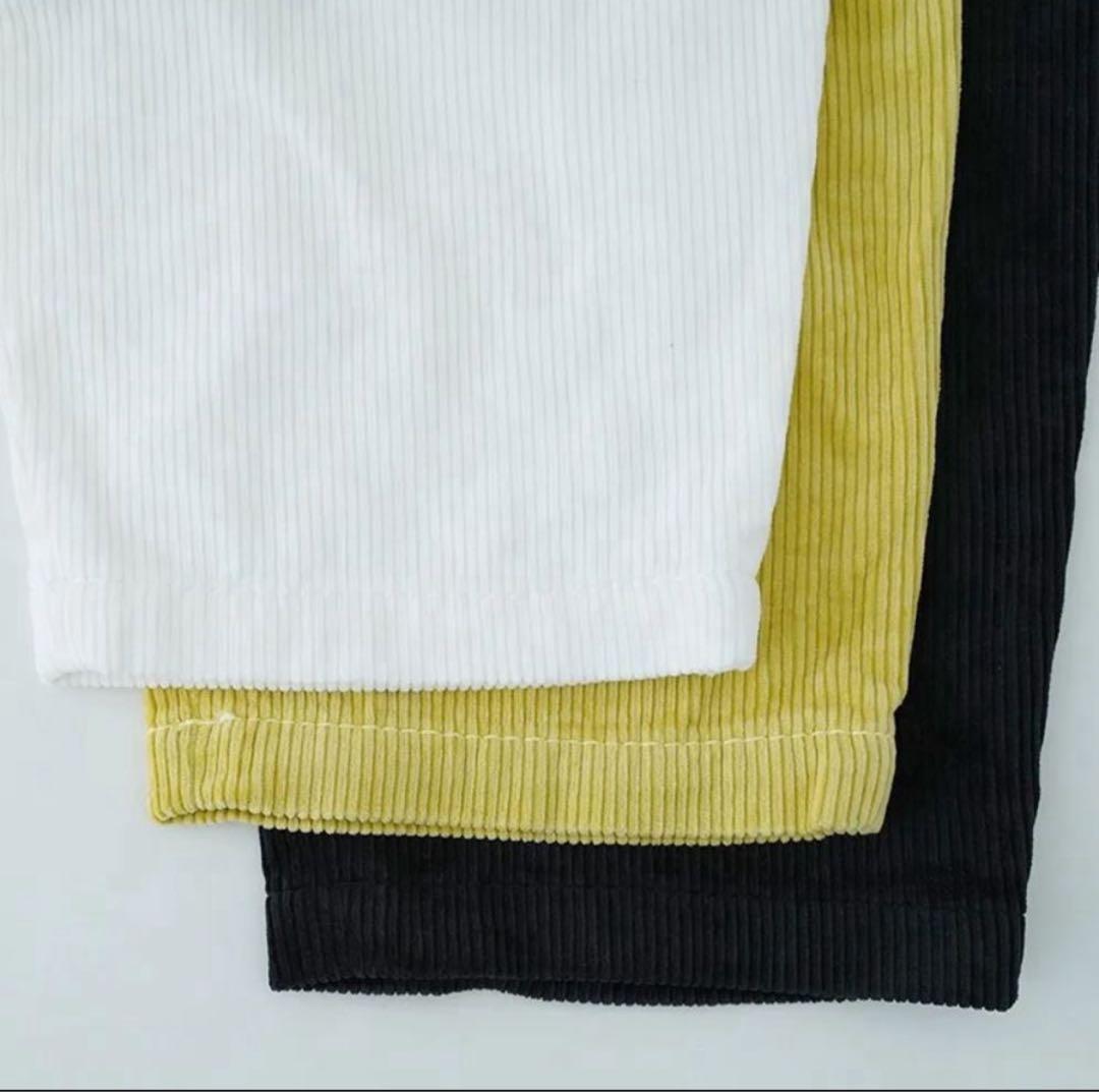 【R】homspun イエローのコーデュロイパンツ