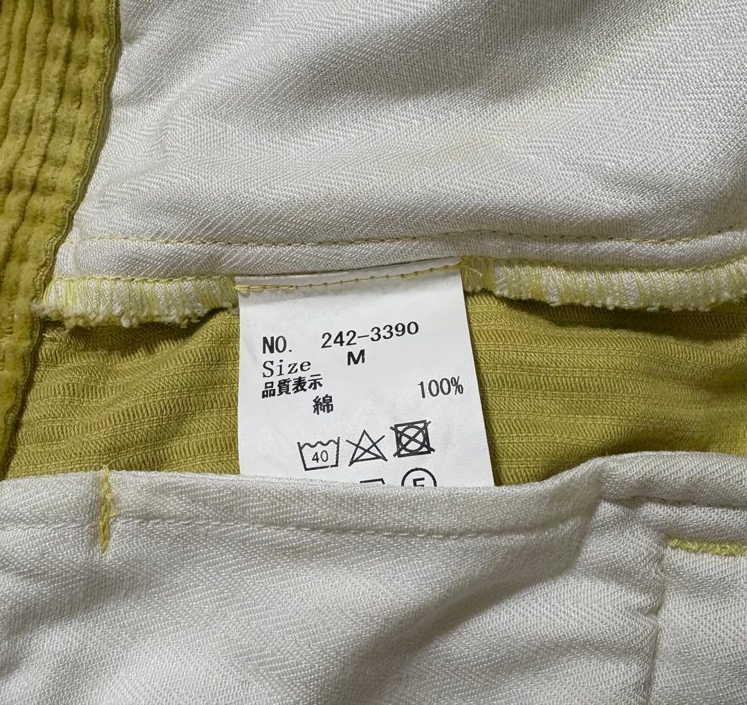 【R】homspun イエローのコーデュロイパンツ