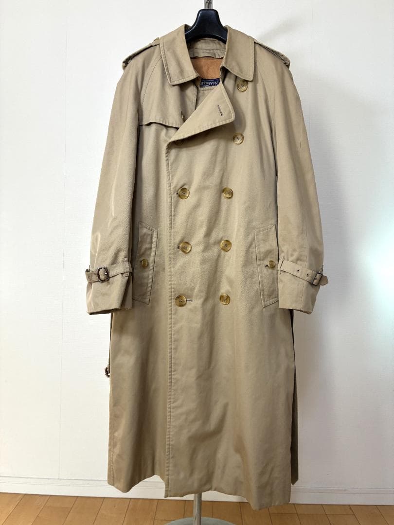バーバリー　イギリス製　裏地チェック　ライナー付き　トレンチコート メンズ
