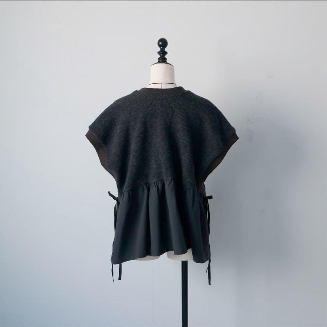 マガリ magali 【WEB限定販売】 ウール&コットン・ジレ/チャコール