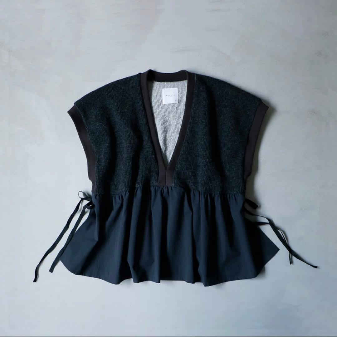 マガリ magali 【WEB限定販売】 ウール&コットン・ジレ/チャコール