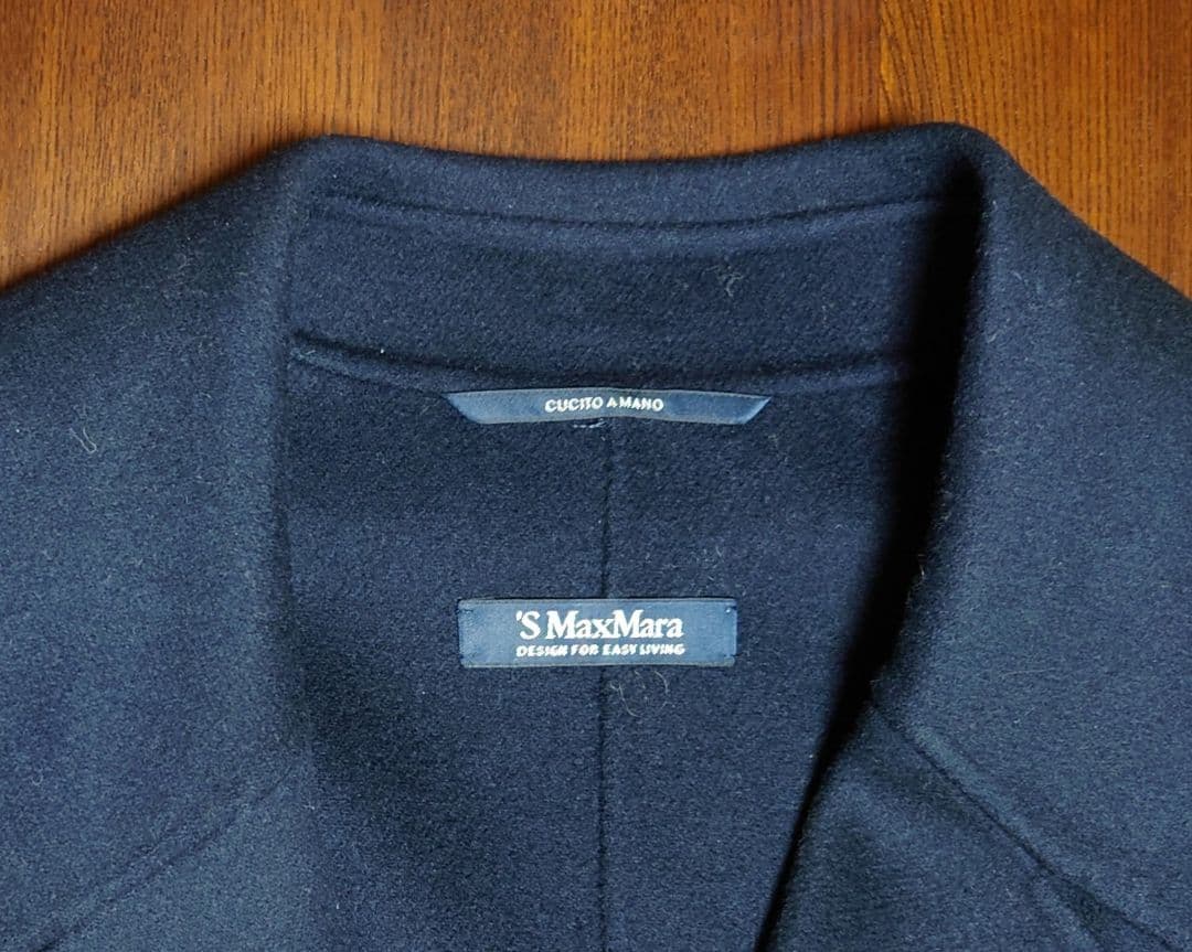 S MaxMaraのチェスターコート　ネイビーブルー　サイズ42