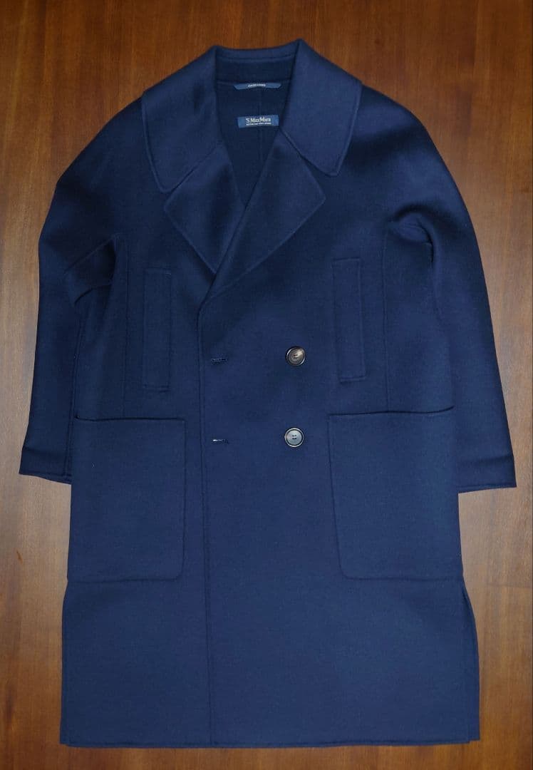 S MaxMaraのチェスターコート　ネイビーブルー　サイズ42