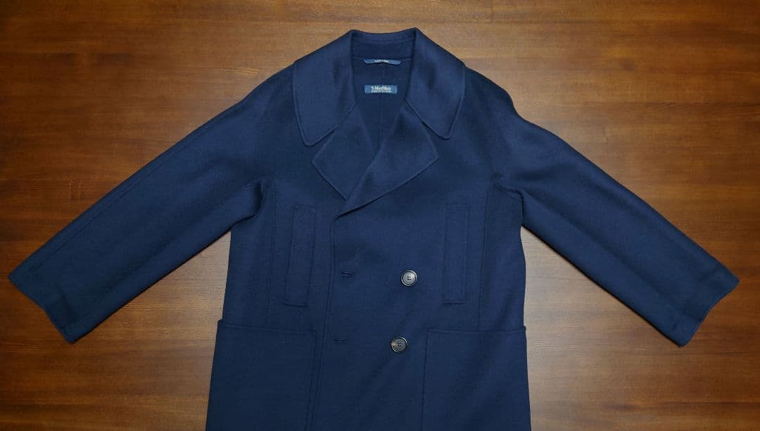 S MaxMaraのチェスターコート　ネイビーブルー　サイズ42
