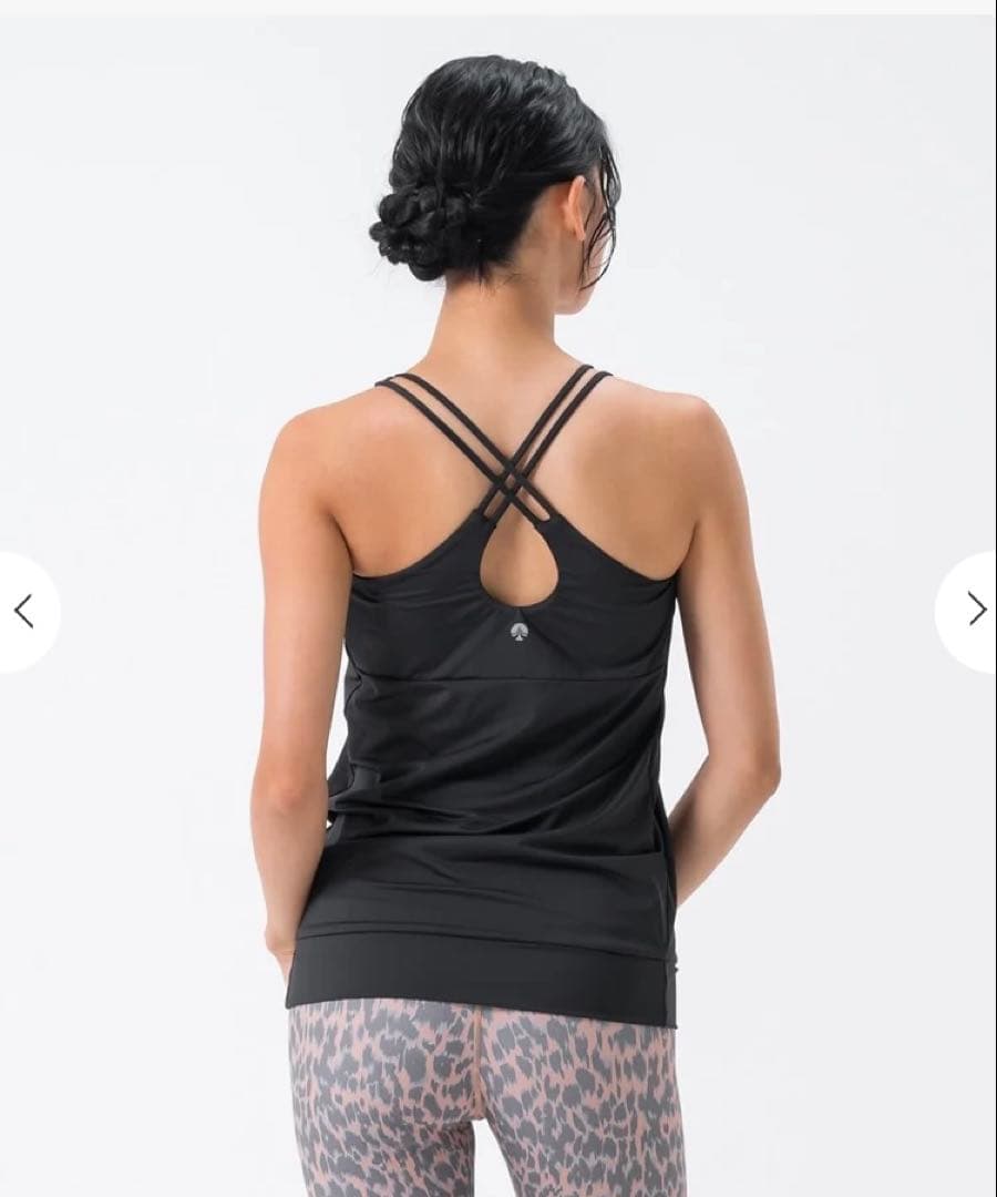 2月8日までの価格SUKALA フロントギャザークロスキャミソール ブラック L