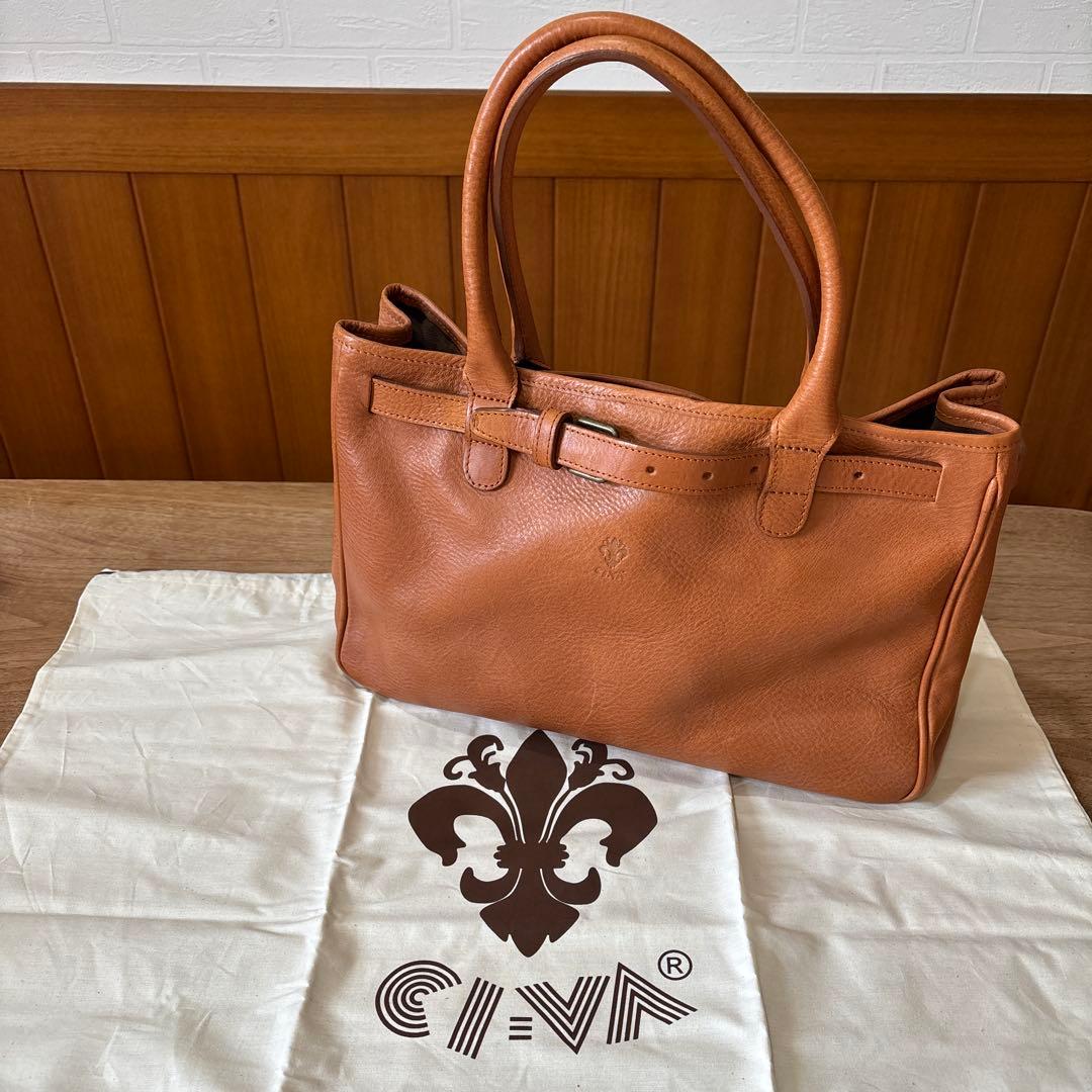 【RB-31】ci-va チーバ　レザートートバッグ　キャメル