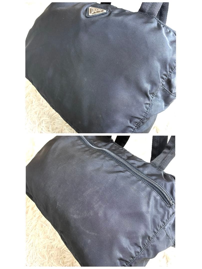 PRADA プラダ ミニ ボストンバッグ ナイロン 三角ロゴプレート ブラック