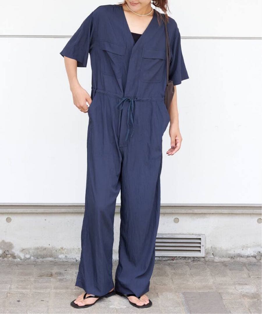 タグ付新品OUTDOOR PRODUCTS ダブルポケットVネックオールインワン