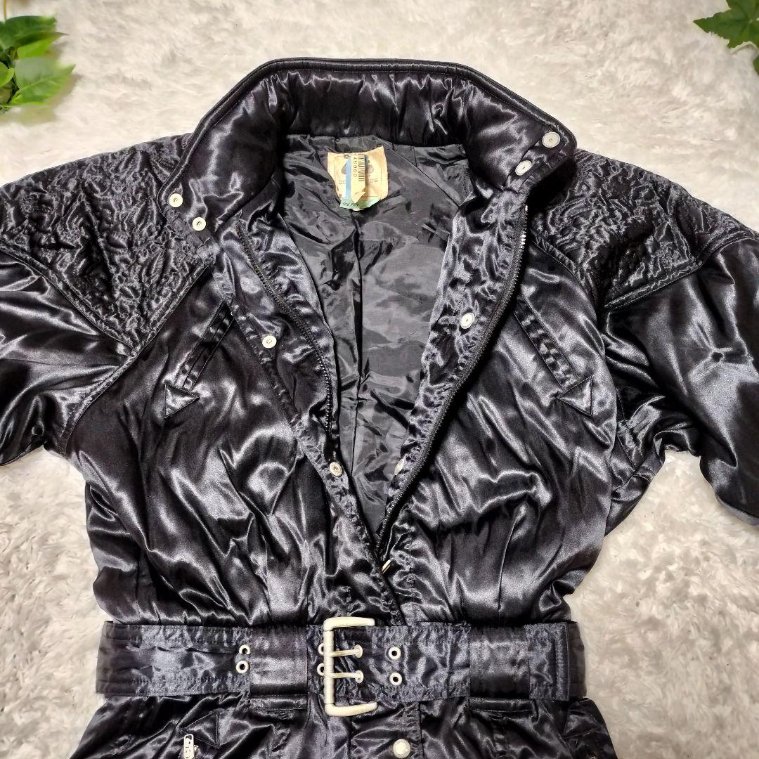 希少！90s クレージュ　ジャンプスーツ　つなぎ　キルティング　ブラックL