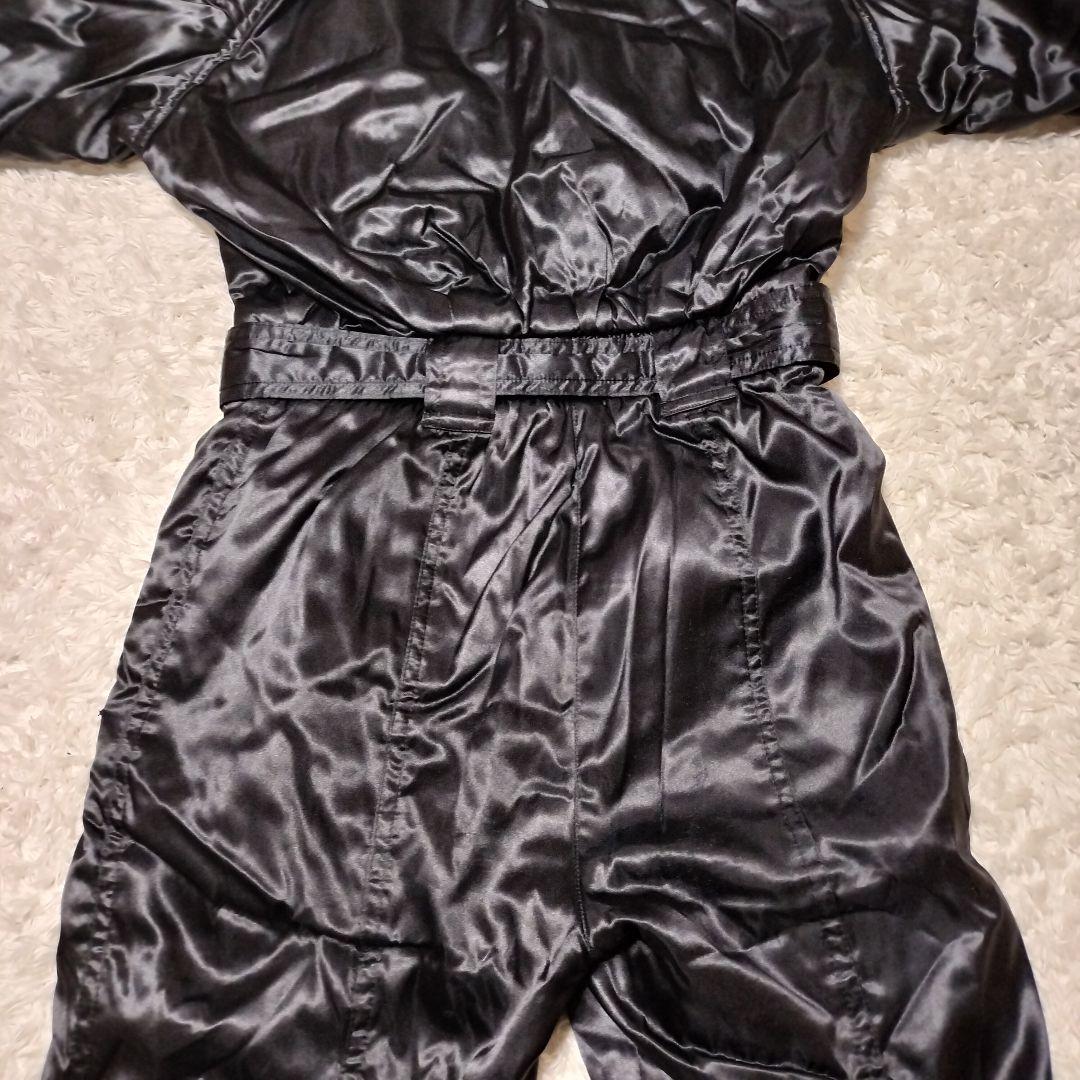 希少！90s クレージュ　ジャンプスーツ　つなぎ　キルティング　ブラックL