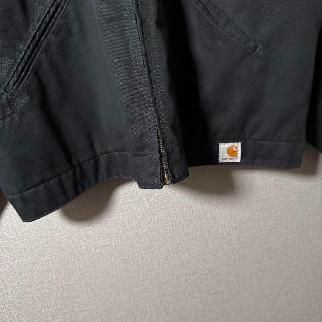 希少2XL★Carhartt カーハート カバーオールブルゾン 金ボタン 黒