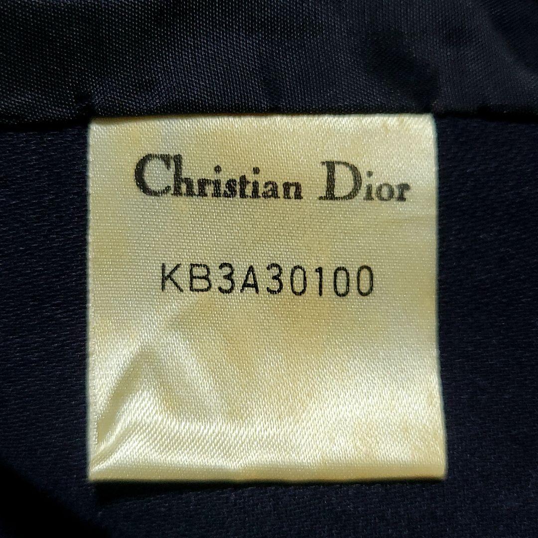 美品♡Dior　スカートスーツセットアップ ノーカラー ウール 大きいサイズ 紺