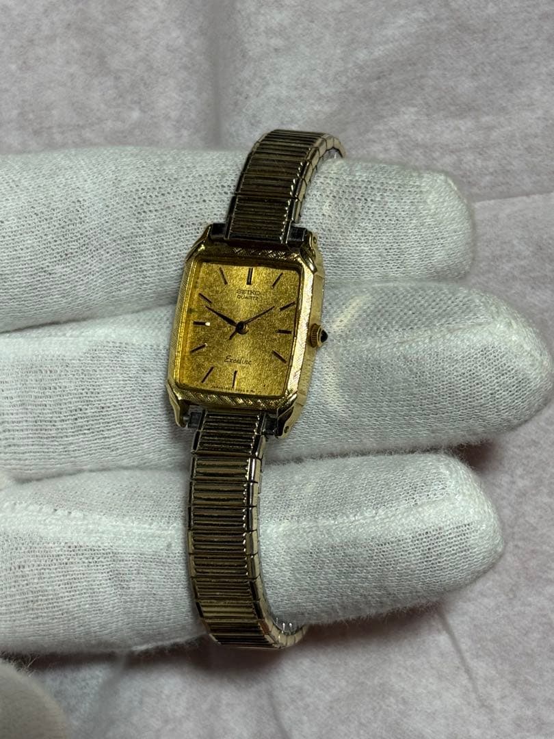 【14K】手巻き時計 ゴールド 長方形ケース