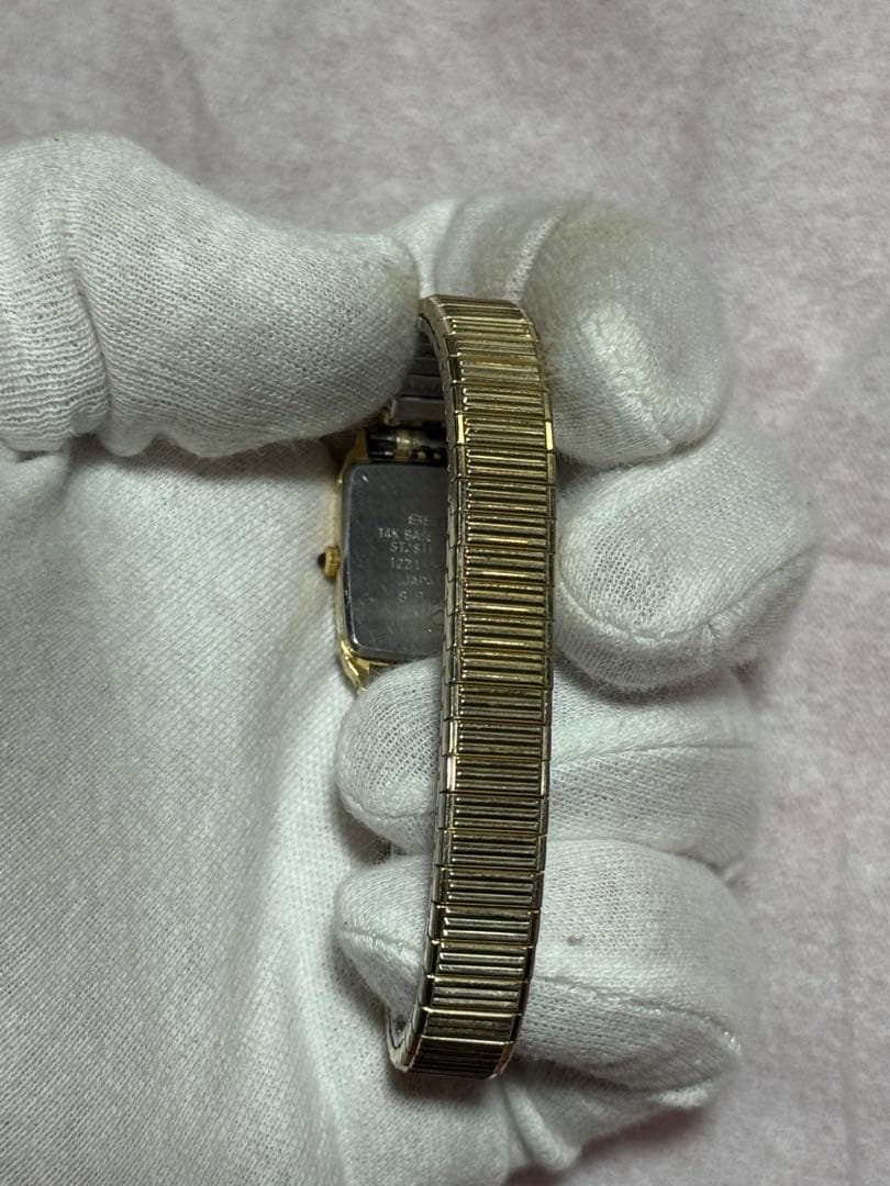 【14K】手巻き時計 ゴールド 長方形ケース