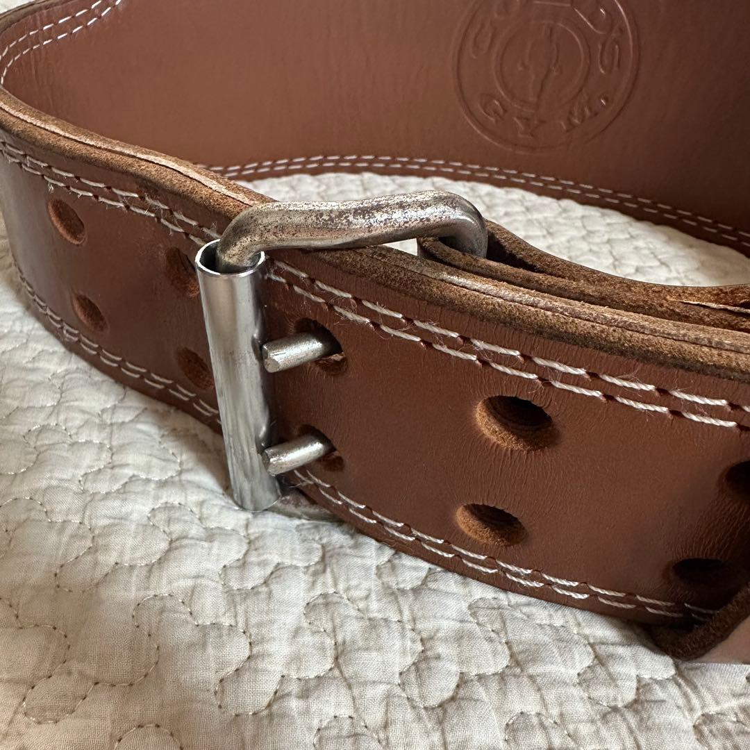 ゴールドジム　プロレザーベルト　M 筋トレ　ブラウン　フィットネス　レザー　体幹