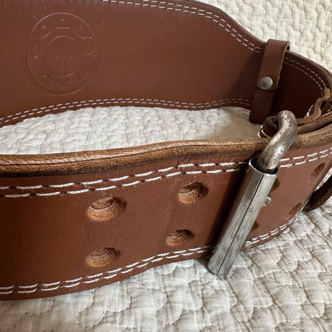 ゴールドジム　プロレザーベルト　M 筋トレ　ブラウン　フィットネス　レザー　体幹