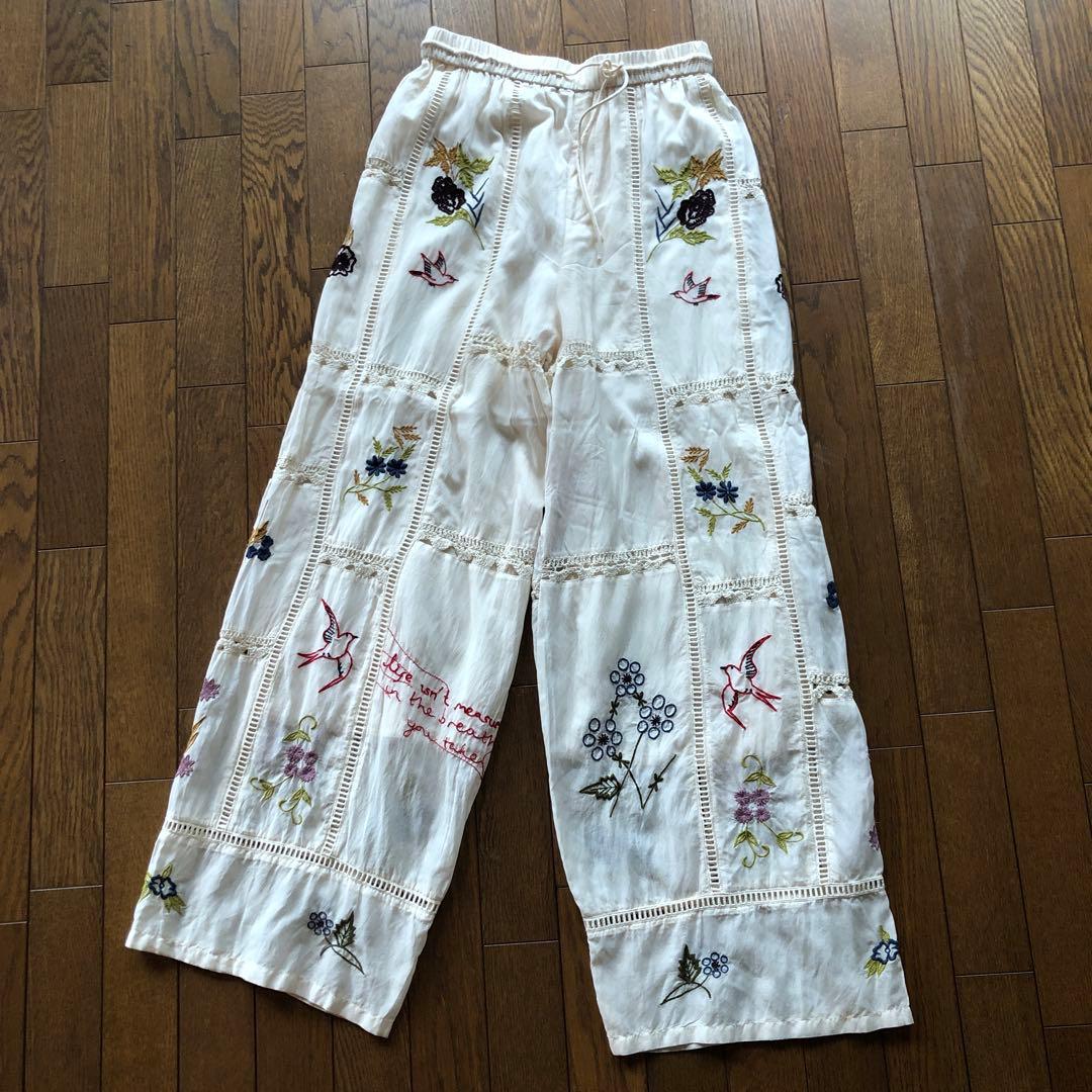 TODAYFUL エンブロイダリーパッチワークトラウザーズ