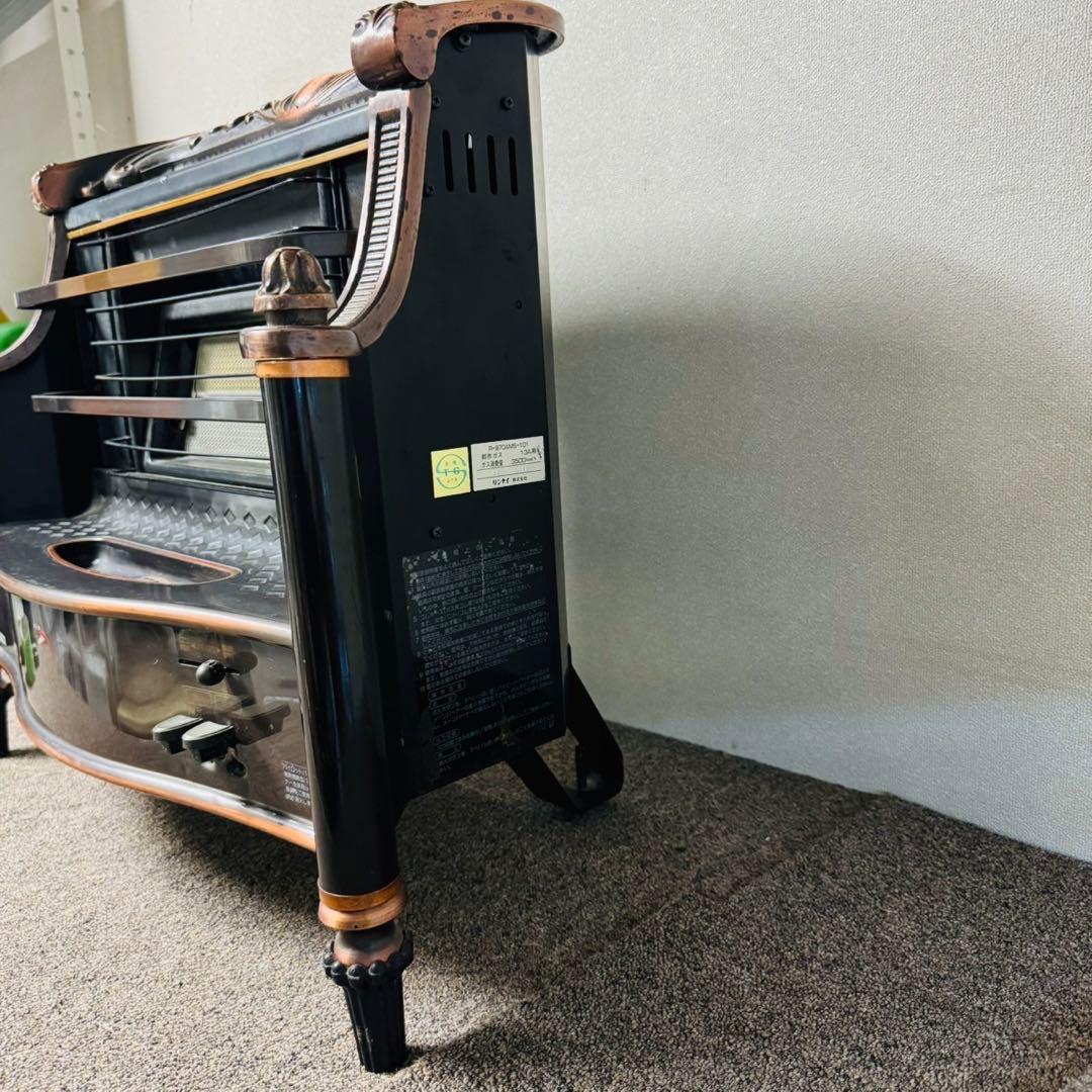 C41アンティーク品✨リンナイ ガスストーブ 都市ガス用 暖炉型 インテリア