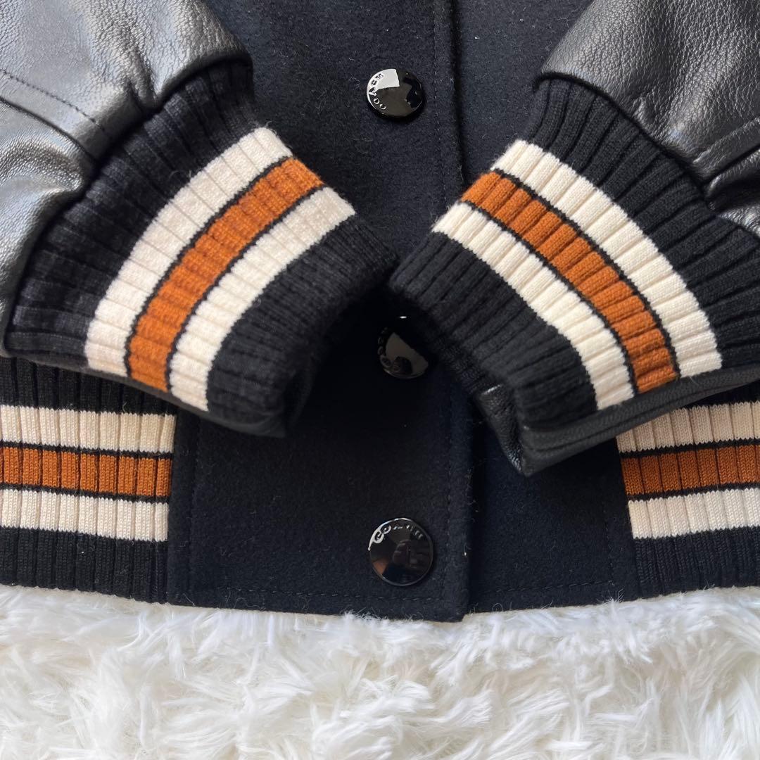 ほぼ未使用✨ COACH コーチ スタジャン 羊革 切替 ワッペン 星条旗