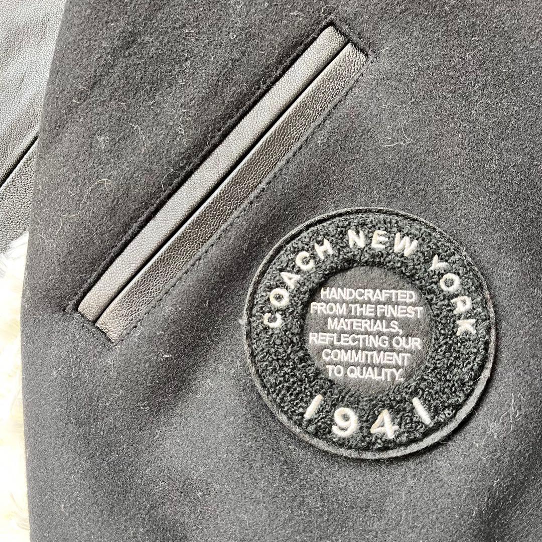 ほぼ未使用✨ COACH コーチ スタジャン 羊革 切替 ワッペン 星条旗
