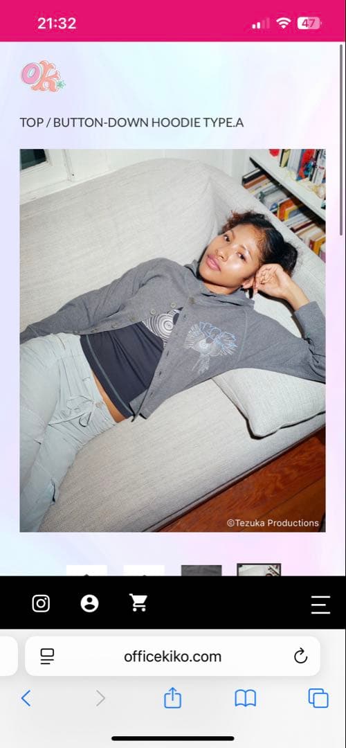 【office kiko】火の鳥 BUTTON-DOWN HOODIE