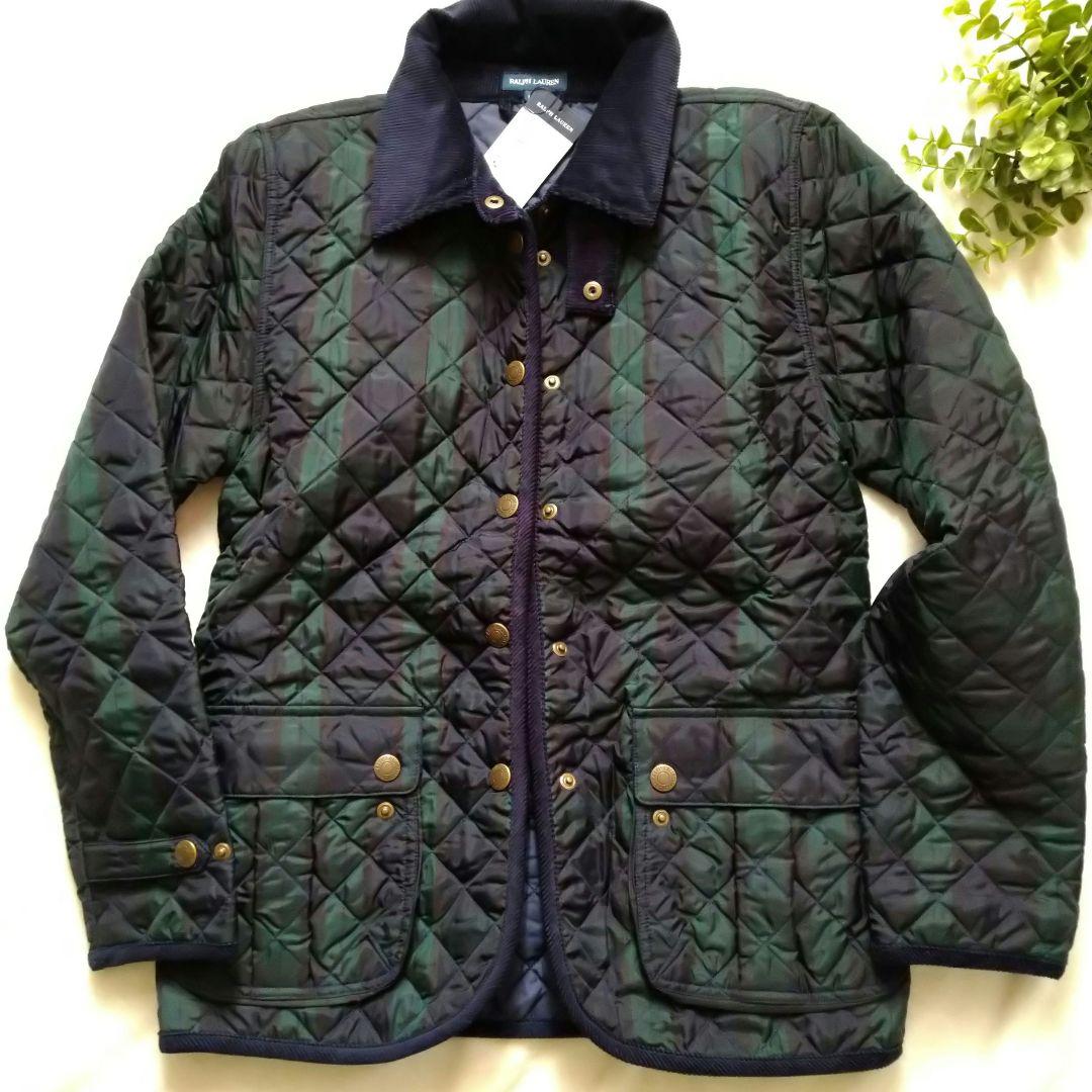 ラルフローレン キルティング ジャケット キッズ 160 グリーンチェック