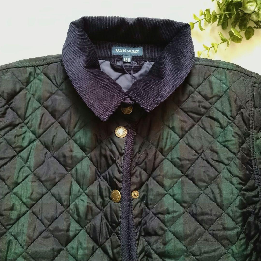 ラルフローレン キルティング ジャケット キッズ 160 グリーンチェック