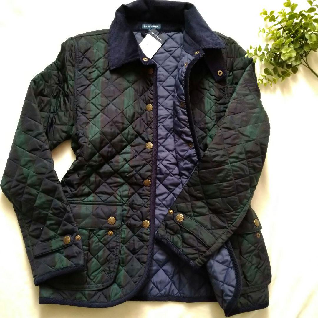 ラルフローレン キルティング ジャケット キッズ 160 グリーンチェック