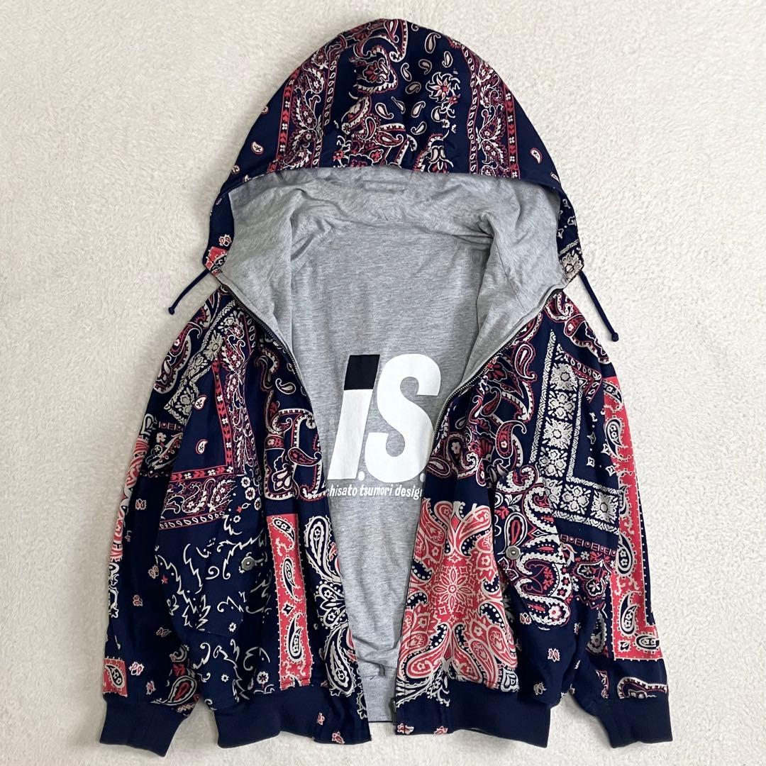 i.s. イッセイミヤケ　ツモリチサト　リバーシブルパーカー　ペイズリー柄　9